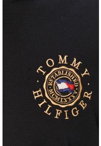 TOMMY HILFIGER - Tommy Hilfiger - Polo. Typ kołnierza: polo. Kolor: czarny. Materiał: bawełna, dzianina. Długość: krótkie. Wzór: aplikacja #5