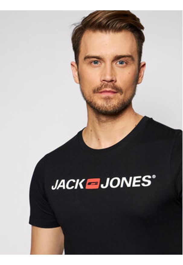Jack & Jones - Jack&Jones T-Shirt Jjecorp Logo 12137126 Czarny Slim Fit. Kolor: czarny. Materiał: bawełna