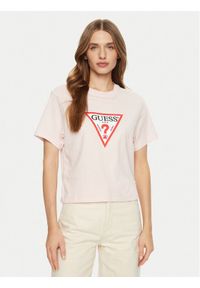 Guess T-Shirt W4YI73 K8HM0 Pomarańczowy Regular Fit. Kolor: pomarańczowy. Materiał: bawełna