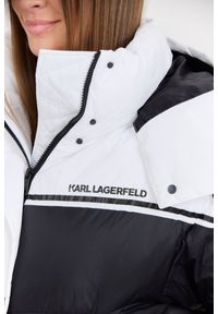 Karl Lagerfeld - KARL LAGERFELD Czarna damska kurtka Colorblock Padded Jacket. Kolor: czarny. Materiał: poliamid, syntetyk. Długość rękawa: długi rękaw. Długość: długie