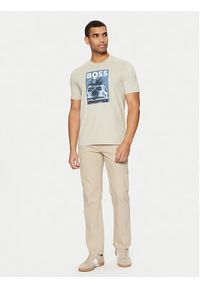 BOSS T-Shirt Te_Mextour 50535079 Beżowy Regular Fit. Kolor: beżowy. Materiał: bawełna #3