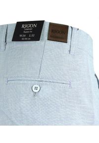 Wygodne i Lekkie Spodnie na z Lnem - Rigon - Błękitne. Kolor: niebieski. Materiał: len, wiskoza, poliester, elastan. Sezon: lato, wiosna #2