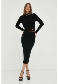 MICHAEL Michael Kors spódnica wełniana kolor czarny midi ołówkowa. Kolor: czarny. Materiał: wełna #2