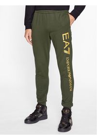 EA7 Emporio Armani Spodnie dresowe 8NPPC3 PJ05Z 0845 Zielony Regular Fit. Kolor: zielony. Materiał: bawełna