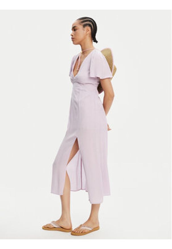 Billabong Sukienka letnia Jet Set EBJWD00134 Fioletowy Regular Fit. Kolor: fioletowy. Materiał: wiskoza. Sezon: lato