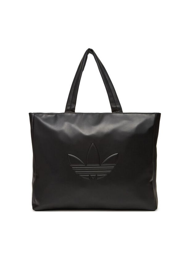 Adidas - adidas Torebka Polyurethane Shopper Outline Trefoil JC6000 Czarny. Kolor: czarny. Materiał: skórzane