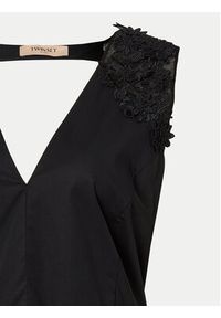 TwinSet - TWINSET Sukienka letnia 241TT2280 Czarny Regular Fit. Kolor: czarny. Materiał: bawełna. Sezon: lato #6