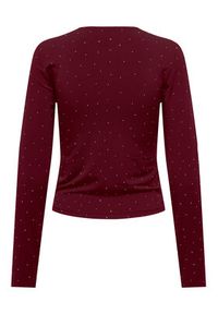 only - ONLY Bluzka Zita 15358986 Bordowy Regular Fit. Kolor: czerwony. Materiał: syntetyk #3