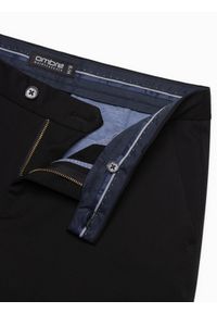 Ombre Clothing - Spodnie męskie eleganckie chino SLIM FIT - czarne V4 OM-PACP-0191 - XXL. Kolor: czarny. Materiał: materiał, poliester, wiskoza. Styl: elegancki
