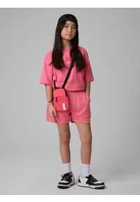 4f - 4F Spodenki dresowe dziewczęce - różowe 158 (12-13 lat). Kolor: różowy. Materiał: dresówka. Sezon: lato #1