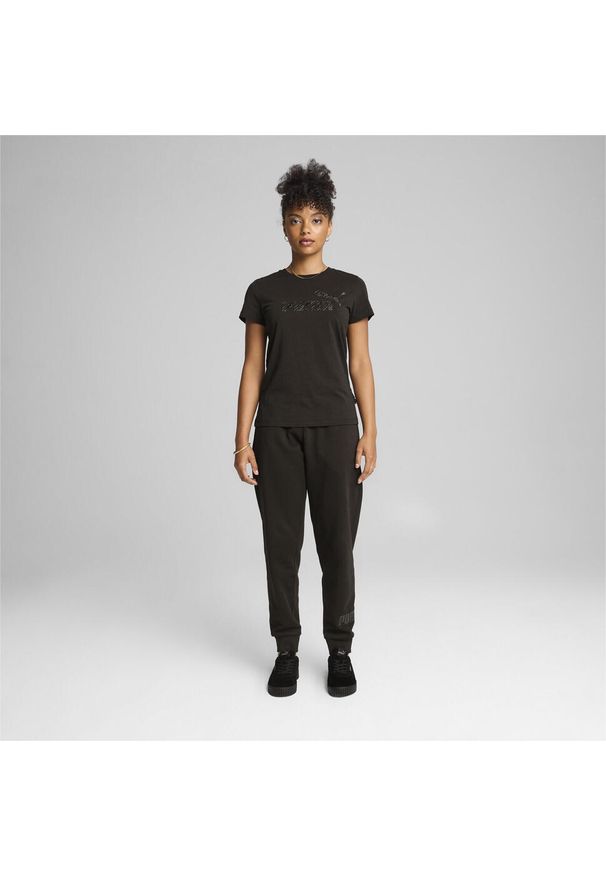 Puma - Damskie spodnie ESS+ ANIMAL PUMA Black. Kolor: czarny. Materiał: dzianina. Sport: fitness