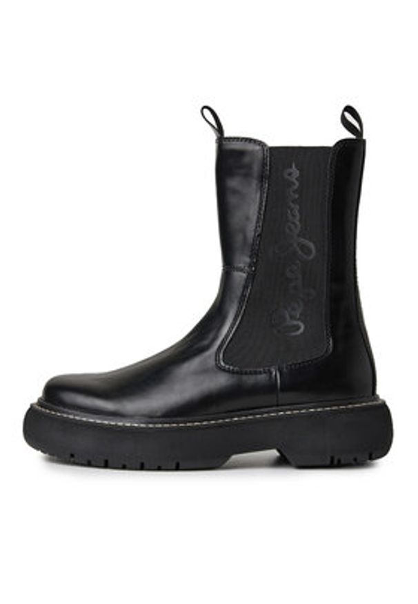 Pepe Jeans Botki PLS50504 Czarny. Kolor: czarny. Materiał: skóra