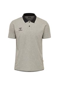 Hummel koszulka z kołnierzykiem polo męska bawełniana hml Move. Typ kołnierza: polo. Kolor: szary. Materiał: bawełna. Sport: piłka nożna