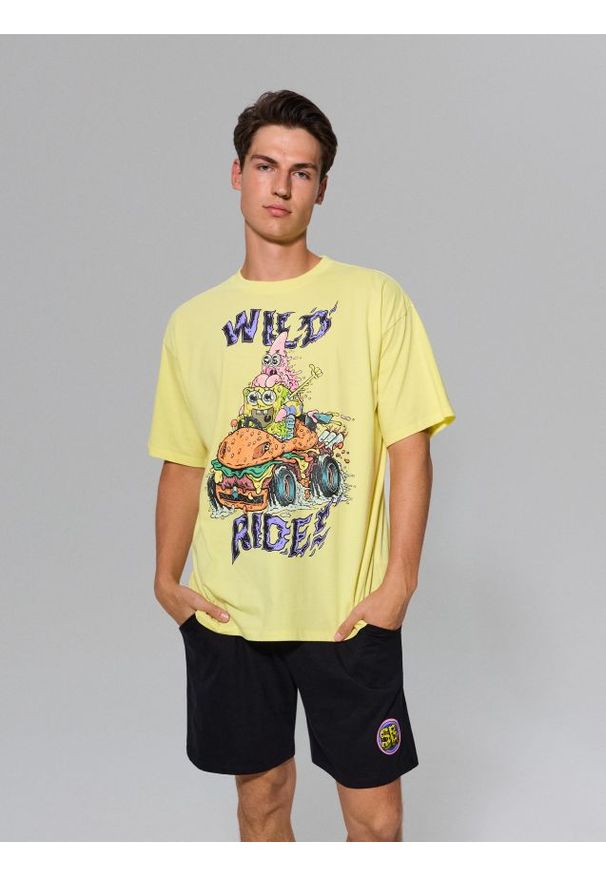 Sinsay - Bawełniana piżama dwuczęściowa SpongeBob - wielobarwny. Materiał: bawełna
