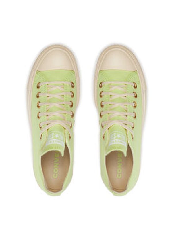 Converse Trampki Chuck Taylor All Star Lift Platform Ox A09913C Zielony. Kolor: zielony. Materiał: materiał. Obcas: na platformie