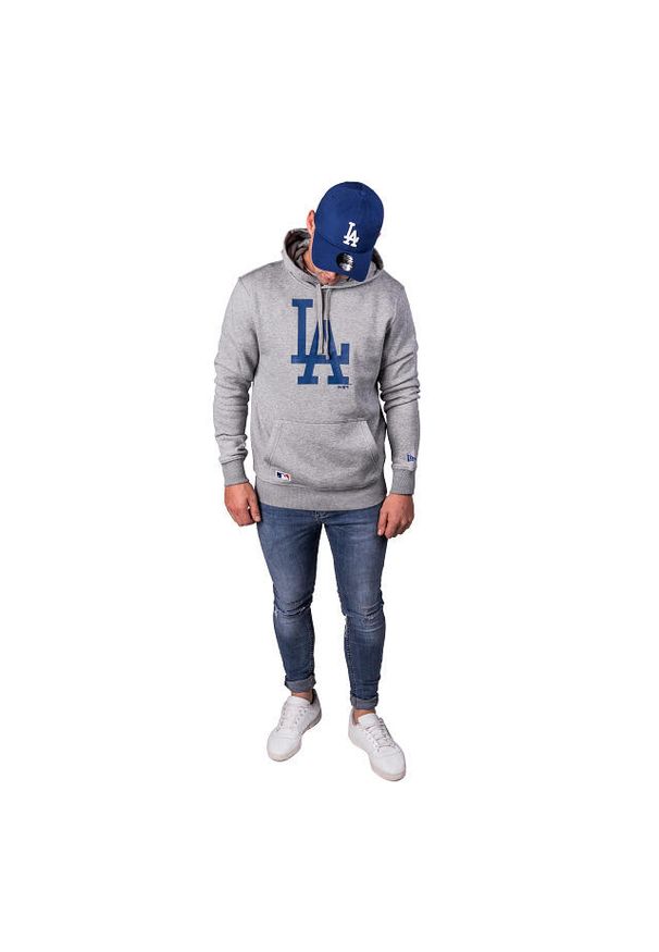 New Era - Bluza z kapturem Los Angeles Dodgers. Typ kołnierza: kaptur. Kolor: wielokolorowy, niebieski, szary. Długość rękawa: długi rękaw. Długość: długie