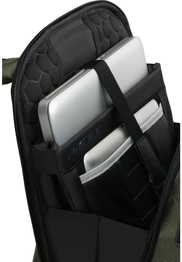 Plecak Samsonite 147139 1388 14.1'' PRO-DLX 6 zielony. Kolor: zielony. Materiał: materiał, skóra. Wzór: kolorowy. Styl: elegancki, biznesowy