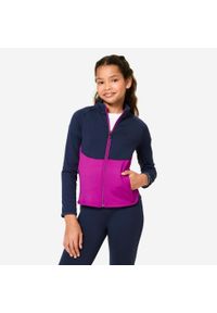 Decathlon - Dres dziecięcy Domyos. Kolor: wielokolorowy, niebieski, fioletowy. Materiał: materiał, poliester, elastan. Styl: sportowy