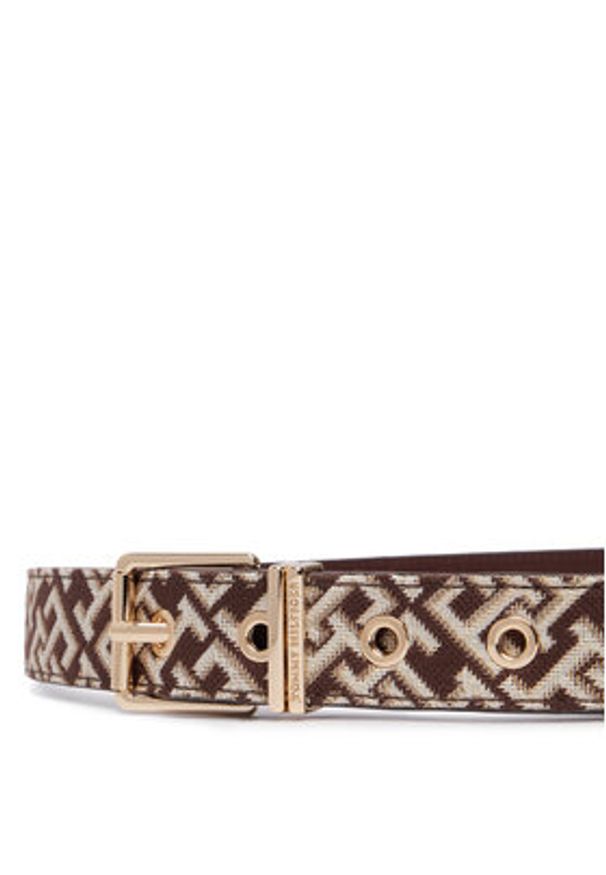 TOMMY HILFIGER - Tommy Hilfiger Pasek Th Square 2.5 Jacquard AW0AW18894 Brązowy. Kolor: brązowy. Materiał: materiał