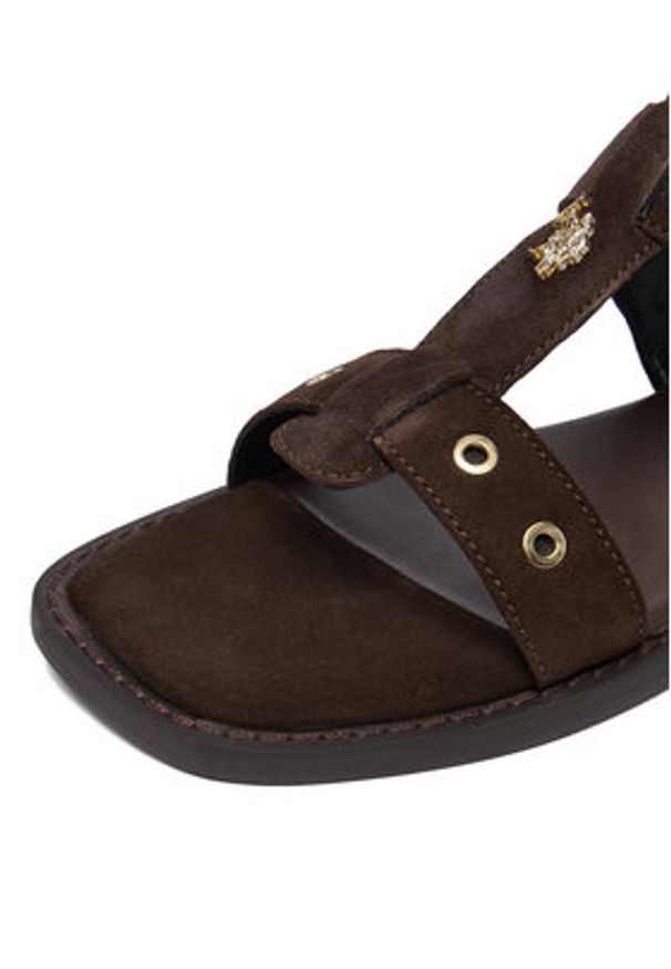 U.S. Polo Assn. Sandały EO-ALYS001W/6S1 Brązowy ciemny. Kolor: brązowy. Materiał: zamsz, skóra
