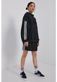 adidas Originals Bluza bawełniana H37799 damska kolor czarny z kapturem z aplikacją. Typ kołnierza: kaptur. Kolor: czarny. Materiał: bawełna. Wzór: aplikacja #5