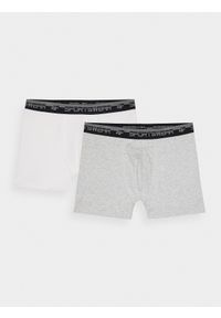 4f - 4F Bielizna bokserki (2-pack) męskie - białe XXL. Kolor: biały. Materiał: materiał, bawełna