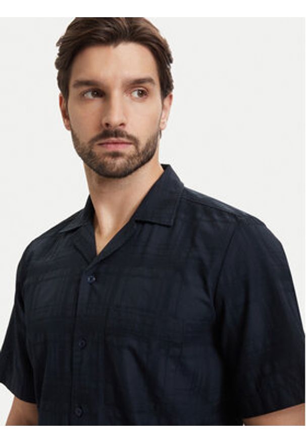 BOSS Koszula Rayer 50559322 Granatowy Regular Fit. Kolor: niebieski. Materiał: bawełna