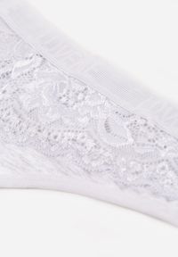 Renee - Szare Majtki Typu Stringi z Bawełną i Koronką Zeliche. Kolor: szary. Materiał: bawełna, koronka. Wzór: koronka #3