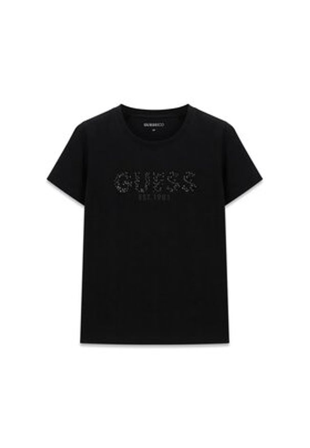 Guess T-Shirt 182375 Czarny Classic Fit. Kolor: czarny