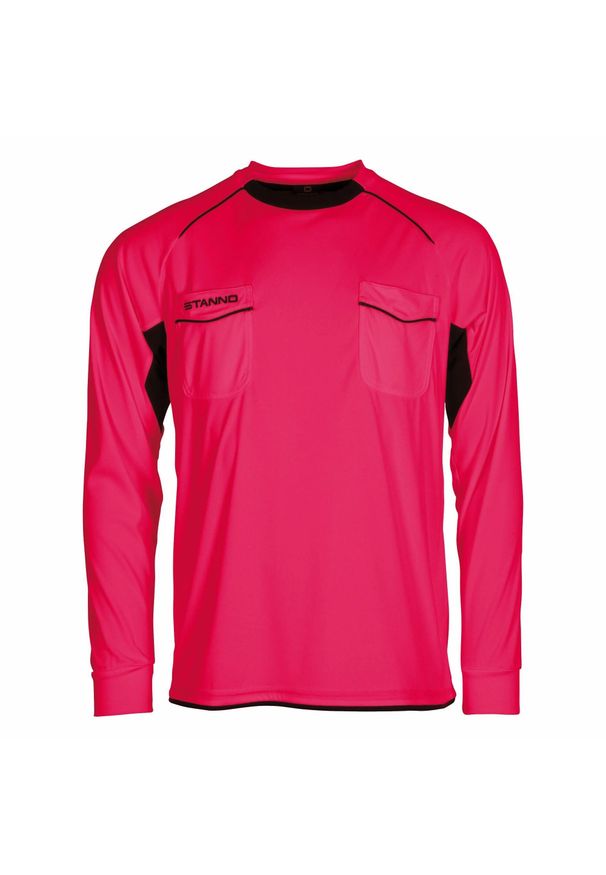 STANNO - Koszulka sędziowska z długim rękawem Stanno Bergamo. Kolor: różowy. Długość rękawa: długi rękaw. Długość: długie