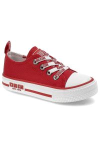 Big-Star - Czerwone Trampki Big Star Dziecięce Wsuwane Buty. Okazja: na uczelnię. Zapięcie: bez zapięcia. Kolor: czerwony. Materiał: materiał. Szerokość cholewki: normalna