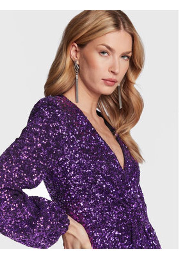 Pinko Sukienka koktajlowa Burano 100130 Y5LQ Fioletowy Regular Fit. Kolor: fioletowy. Materiał: syntetyk. Styl: wizytowy