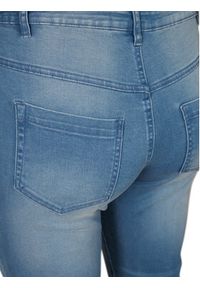 Zizzi Szorty jeansowe O10305H Niebieski Slim Fit. Kolor: niebieski. Materiał: bawełna, syntetyk #7