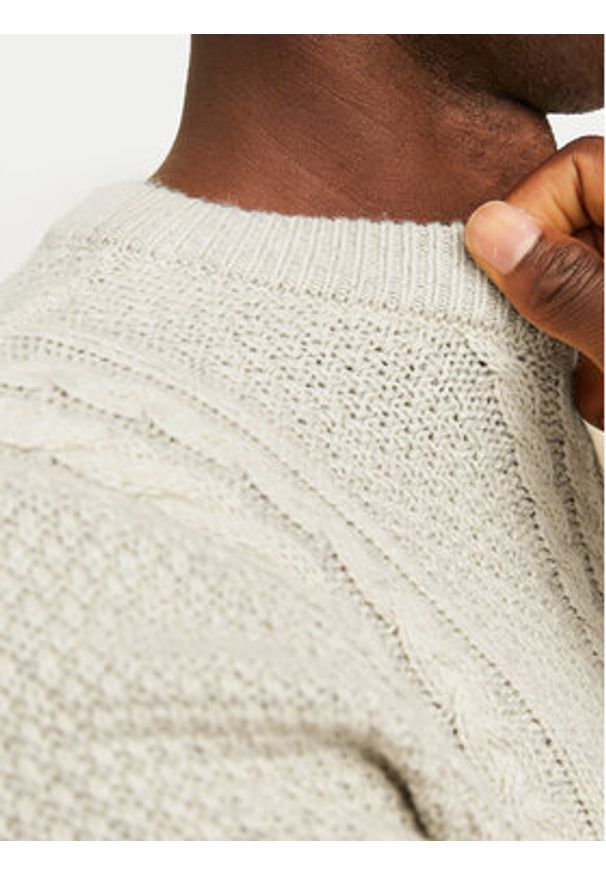 Jack & Jones - Jack&Jones Sweter Craig 12258480 Écru Regular Fit. Materiał: syntetyk