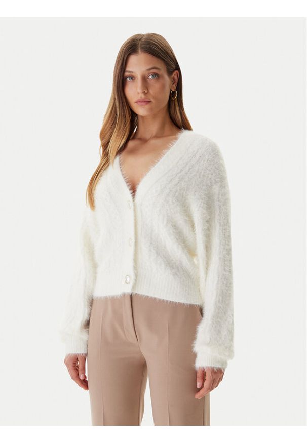 Guess Kardigan W5BR0D Z3BH0 Écru Relaxed Fit. Kolor: kremowy. Materiał: syntetyk