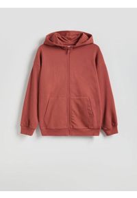 Reserved - Bawełniana bluza z kapturem - intenstywna czerwień. Typ kołnierza: kaptur. Kolor: czerwony. Materiał: bawełna #1