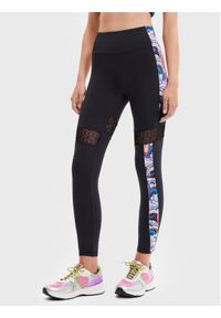 Desigual Legginsy MONSIEUR CHRISTIAN LACROIX Lotus 22WWKK13 Czarny Slim Fit. Kolor: czarny. Materiał: syntetyk