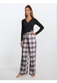 Sinsay - Spodnie od piżamy w kratę - różowy. Kolor: różowy #1