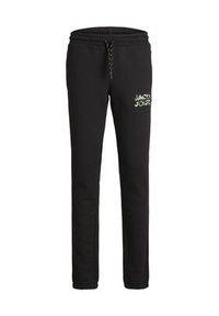 Jack&Jones Junior Spodnie dresowe 12237173 Czarny Comfort Fit. Kolor: czarny. Materiał: dresówka, syntetyk