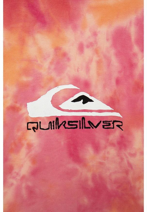 Quiksilver bluza dziecięca kolor różowy z kapturem wzorzysta. Typ kołnierza: kaptur. Kolor: różowy