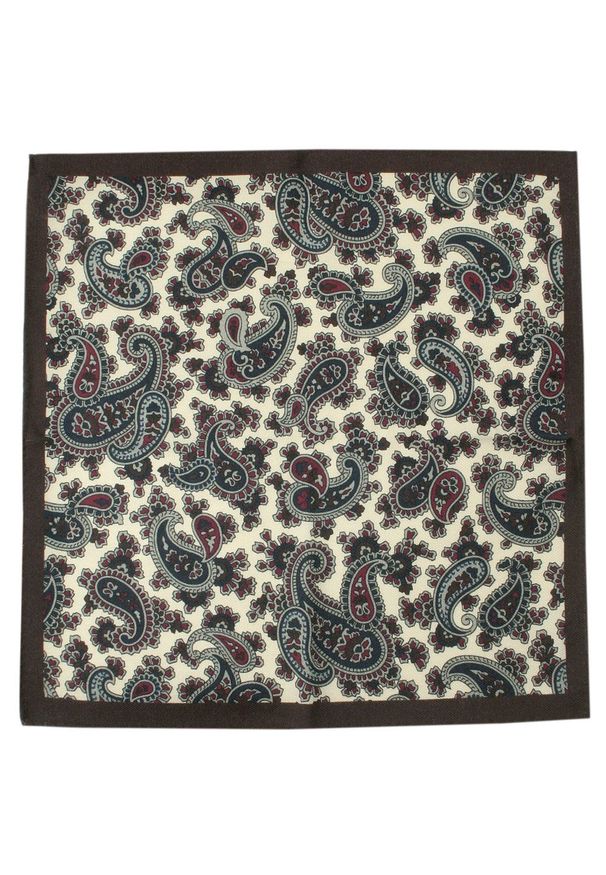 Wełniana Poszetka Męska - Alties - Wzór Paisley. Kolor: wielokolorowy. Materiał: wełna. Wzór: paisley