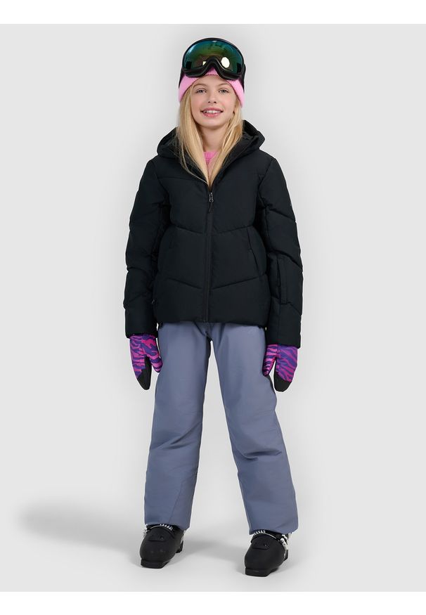 4f - 4F Spodnie narciarskie membrana 5000 dziewczęce - szare 164 (13-14 lat). Kolor: szary. Materiał: poliester, materiał. Wzór: gładki. Sezon: lato. Sport: narciarstwo