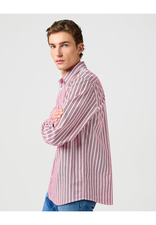 Wrangler - MESKA KOSZULA WRANGLER 1 PKT SHIRT RED OXFORD 112362540