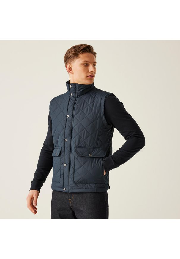 Regatta - Męska pikowana ocieplana kamizelka Tyler Diamond. Kolekcja: moda ciążowa. Kolor: czerwony. Długość rękawa: bez rękawów. Sport: turystyka piesza