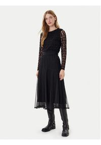 DKNY Spódnica midi P5GG7CMD Czarny Regular Fit. Kolor: czarny. Materiał: syntetyk
