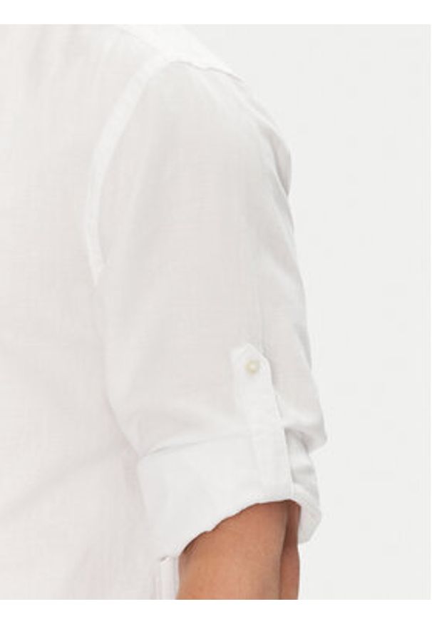 TOMMY HILFIGER - Tommy Hilfiger Koszula MW0MW40716 Biały Regular Fit. Kolor: biały. Materiał: len, bawełna