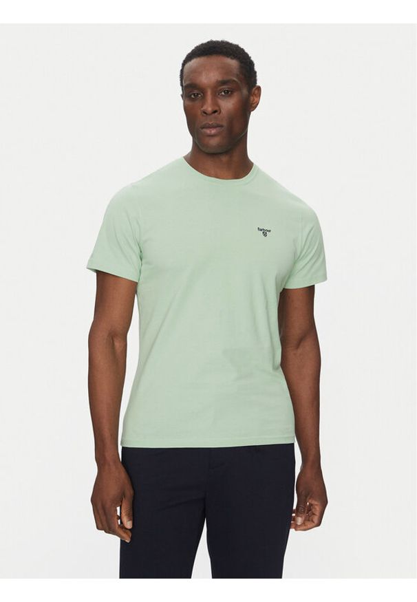 Barbour T-Shirt Essential Sports MTS0331GN45 Zielony Tailored Fit. Kolor: zielony. Materiał: bawełna