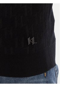 Karl Lagerfeld - KARL LAGERFELD Sweter 655018 554302 Czarny Regular Fit. Typ kołnierza: dekolt w karo. Kolor: czarny. Materiał: wełna, wiskoza #3