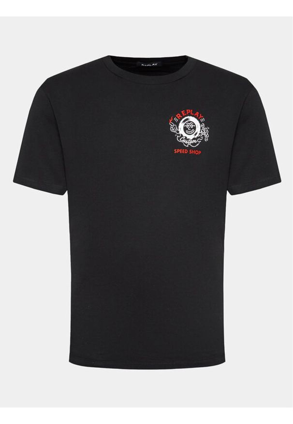 Replay T-Shirt M6673.000.2660 Czarny Regular Fit. Kolor: czarny. Materiał: bawełna