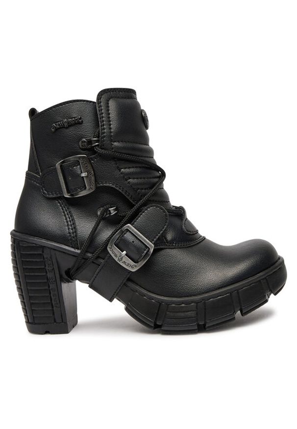 NEW ROCK Trzewiki M-TRCASCO004-V2 Czarny. Kolor: czarny. Materiał: skóra. Styl: rockowy